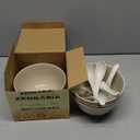 34 Oz Large Cereal Bowls, Unbreakable Lightweight Wheat Straw Bowls Set of 8, Microwave Dishwasher Safe Plastic Soup Bowls Reusable BPA-Free for Snack Salad Kitchen Camping, Beige