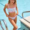 Girl Two Piece Swimsuits Adjustable Straps Bikini Sets with Chest Pad Size 9-16Y