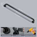 32 Inch Shower Grab Bar 1.25" Dia, Black Anti Slip Bathroom Grab Bar, 304 Stainless Steel Knurled Handicap Grab Bars, Safety Support Handrail, Assist Bath Shower Handle for Elderly Injury Senior