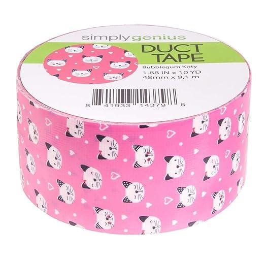 Simply Genius Art & Craft Colored Duct Tape - 1.88 in x 10 yd Panda Party - Waterproof & Strong Decorative Tape for DIY Projects - Vibrant Colors & Patterns (Kitty)