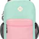 STEAMEDBUN Backpack for Girls 5-9,Kids Backpack for Elementary School Bag (Medium-17"H, Pink Green)