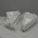 Oubonun Lazy Susan Organizers Set of 6, 10.2x 9.4x 4 Plastic Transparent Kitchen Cabinet Storage Bins with Handle, 4" Deep Container, 1/8 Wedge - Food Safe, without BPA