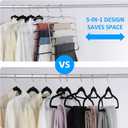 Pants Hangers 4 Pieces,5 Tier Closet Organizers and Storage Clothes Hanger,Hangers Space Saving with Swing Arm,Multiple Metal Hanger Clothes Organization for Pants Trousers Jeans Leggings Slacks