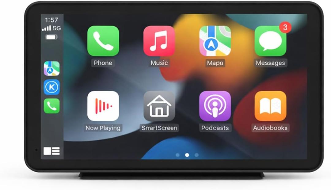 Wireless Carplay Screen for Car,7" Portable Apple Carplay and Android auto, GPS Navigation, Mirror Link, Siri & Voice Control