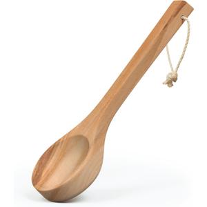 Sauna Ladle - Handmade from Canadian Red Cedar Wood - Natural Rope - 14 Handle & 3.4 oz (100 mL) Capacity Spoon
