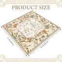 Chinoiserie Mahjong Mat with 1 Carrying Bag 31.5" x 31.5" Beige and White Rubber Anti Slip and Noise Reduction Multi Purpose Game Table Cover for Card, Board Tile Games