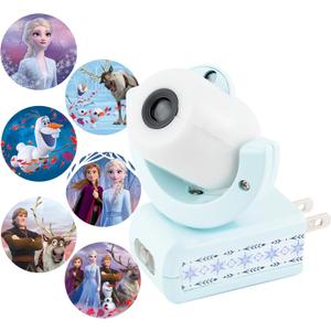 Projectables Disney Frozen 2 LED Projector Night Light, Plug-In, Dusk-to-Dawn, Elsa, Anna, and Olaf, Ideal for Hallway, Bedroom, Nursery, or Playroom  45028 (1 Pack, Blue Frozen II)