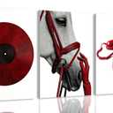 YVSRLX Set of 3 Red Canvas Wall Art, 16 x 24 Inch, Black White Y2K Decor