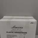 Liacere 350PCS Pink Plates Disposable - Pink and Gold Plates 50guest Baroque Plastic Dinnerware include 100Plates, 50Pack Pre Rolled Napkins with Silverware 50Cups Perfect for WeddingMother's Day