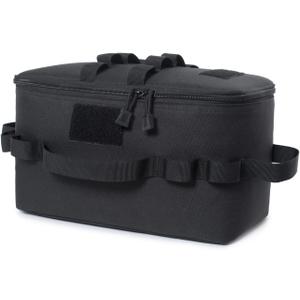 Tactical Camping Storage Bag 11L Tactical Utility Tote Bag Camping Cookware Organizer Trunk Organizer with Shoulder Strap (Black)