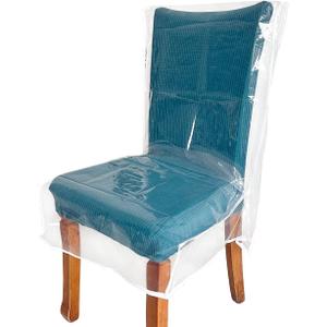 4 Pack Plastic Chair Covers, Clear Dining Room Chairs Cover Set, Transparent Waterproof Seat Protector from Cat Scratch, Dust, Spill, Pet Hair and Easy Clean