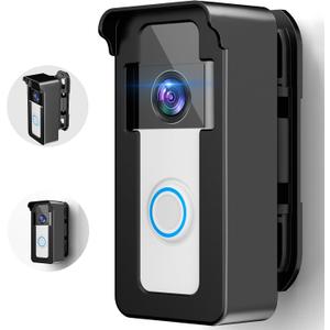 Anti-Theft Video Doorbell Angle Mount, 45 to 135 Degree Adjustable Ring Camera Holder Doorbell Door Mount for Apartment, Compatible with Ring/Blink Video Doorbell 4 3 Plus 2 1 Pro 2 (Black)