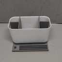 Toothbrush Holders for Bathrooms, Adjustable 6 Slots Electric Toothbrush and Toothpaste Holder, Cord-Friendly Detachable Bathroom Countertop Organizer with Front Ledge for Phone and Ring Holder (Grey and White)