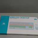 FD 2.4GHz Wireless Keyboard and Mouse Set with Switch Button - Full-Size Keyboard - Compatible for Windows/Laptop/PC/Notebook/Smart TV and More - Indigo Blue Colorful