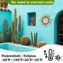 pealstar Large Outdoor Thermometer Waterproof Wall Thermometer Decorative Metal Sun Outdoor Thermometers for Patio Garden Yard Living Room Decor