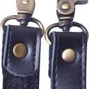 Wento Leather Purses Straps, Lobster Hook, Black, 24'' Length, 0.78'' Width, Real Leather Sewing Canvas Backing, Replacement Purse Straps