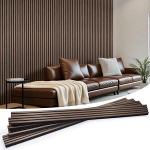 Wood Slat Wall Panels 4 Pack 94.5" x 7.9", Acoustic Wooden Panel for Wall, Soundproof 3D Fluted Panels for Interior Wall Decor, Living Room, Bedroom - Walnut (Cover Approx.21 sq.ft)