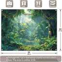 Fabric 8x6ft Jungle Forest Photography Backdrop Rainforest Tropical Natural Scenery River Background Summer Adventure Party Decorations Photo Banner Props