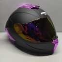 Crown Racing LW600 Full Face Motorcycle Helmet for Adults, DOT FMVSS 218 Certified Street Bike Helmet with Clear Visor, Quick Release Buckle, Removable Washable Liner, Purple, Size-XL
