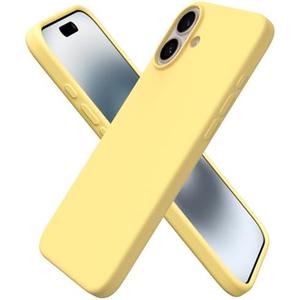ORNARTO Compatible with iPhone 16 Plus Case 6.7, Slim Liquid Silicone 3 Layers Full Covered Soft Gel Rubber Phone Case Protective Cover 6.7 Inch, Buttercream Yellow