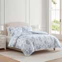 Martha Stewart - Queen Comforter Set with Shams, Cotton Sateen