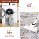 Topllen Ultra-Thin 5x7 Washable Vintage Area Rugs - Living Room,Non-Slip Backing Soft Velvet Rugs,Stain Resistant Washable Rug for Bedroom,Office,Home Decor Rug (Pink, 5'x7')