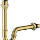 Thickened Brass P Trap Set: 1-1/4 P Trap with Bathroom Sink Stopper - Sink Drain Plumbing Kit for Pipe Replacement (Brushed Gold, with Overflow)