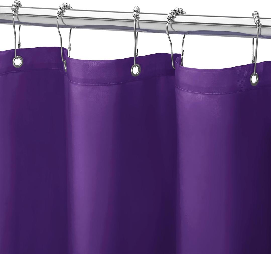 Gibelle Purple Fabric Shower Curtain or Liner, 72x72 Waterproof Shower Curtain Liner for Bathroom with Metal Grommets, Soft Cloth & Hotel Quality, Machine Washable