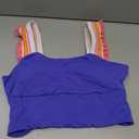 LAMISSCHE Womens Cropped Workout Tank Tops Padded Sports Bra Time Out Tank Ruffle Athletic Yoga Gym Camisole Tops (Blue, L)