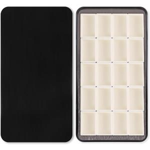 Portable Watercolor Paint Palette with Tins, Lightweight Empty Full Pans with Magnetic Squares, Metal Paint Tray Palettes for Travel, Acrylics Painting and Art, 20Full Pans,Black