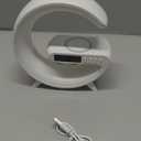 XCDIFA Mini LED Table Lamp with 4-in-1 Wireless Charger, Night Light, Sunrise Alarm Clock, Bluetooth Speaker, Smart Atmosphere Table Lamp for Bedroom, Office, Home Decor (White)