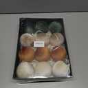 Christmas Tree Ornaments Set Velvet Balls, 12pcs Shatterproof Christmas Bulbs Ornaments for Xmas Tree Decorative Hanging, Vintage Flocked Decoration, 78mm, 3.15 in, Multicolor Green Brown Neutral