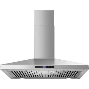 SNDOAS Range Hood 30 inches,Stainless Steel Wall Mount Range Hood,Vent Hood 30 inch w/Touch Control,Ducted/Ductless Convertible,Chimney-Style Over Stove Vent Hood,Kitchen Hood,Baffle Filters, 
Product Dimensions	18.89"D x 29.3"W x 36.29"H