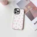 NITITOP Compatible with iPhone 14 Pro Max Case Cute Clear for Women Girls Colorful Love Heart Pattern Ultra Slim with Bumper Protector Soft TPU Anti-Yellow Protective Cover - Light Pink