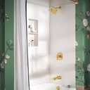 Moen Brushed Gold 60-Inch to 72-Inch Adjustable Permanent Mount Curved Shower Curtain Rod, CSR2164BG