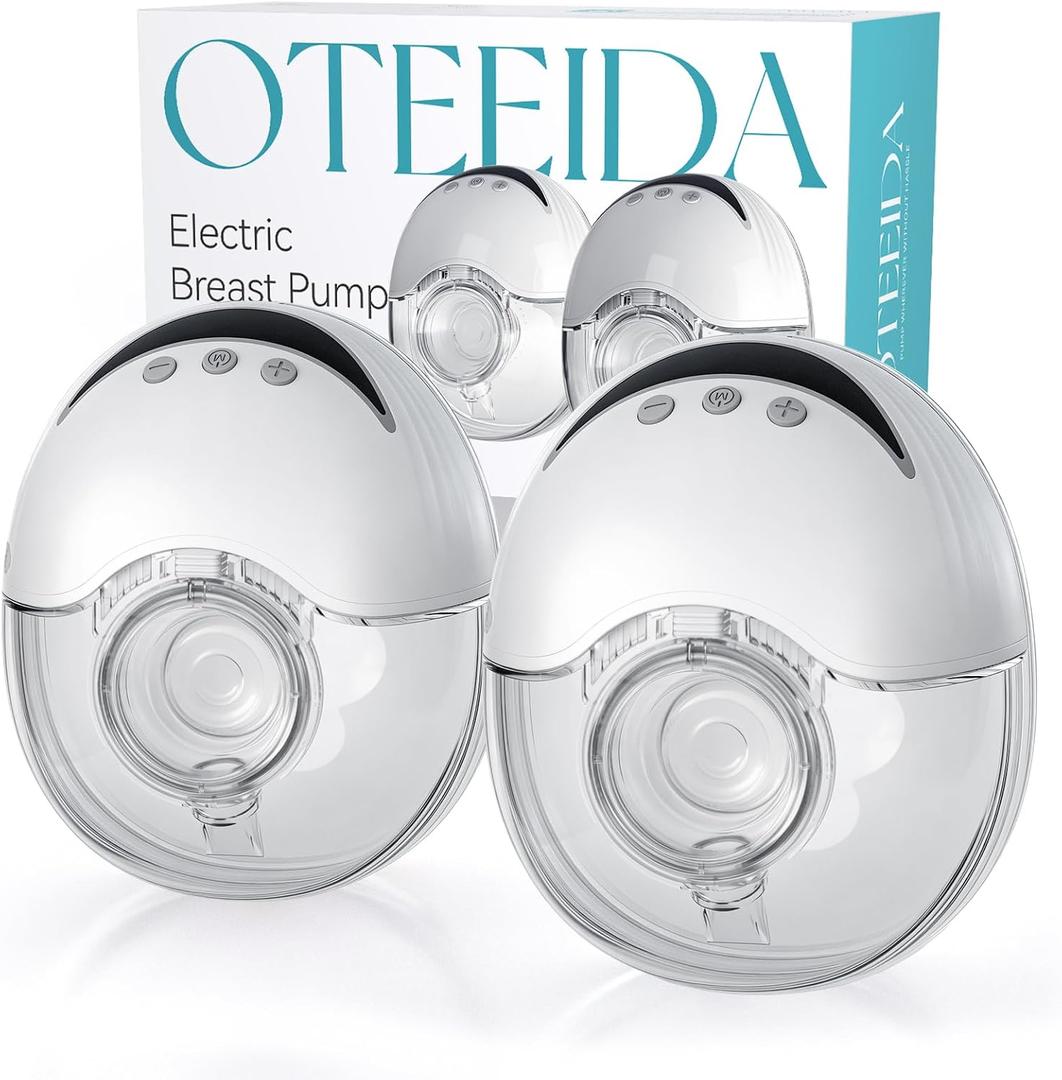 Hands Free Breast Pump Wearable MY-375 - Strong Suction, Low Noise, Wearable Breastfeeding Pump with 4 Mode &12 Levels, Portable Electric Breast Pump 24mm - 19/21/Insert/Flange, 2 Pack (White)