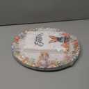 Easter Disposable Party Supplies Set, 25pcs Oval Paper Plates & 25pcs Paper Napkins, Cute Bunny & Floral Design, Tableware for Brunch, Spring Party & Holiday Decor