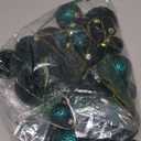 38 Pcs Dark Green Velvet Christmas Ball Ornaments Dark Green Christmas Tree Decorations with Paper Ornaments, Shatterproof Hanging Xmas Décor Set for Office Home Holiday in 3 Sizes(Small Medium Large)