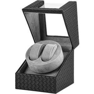 JGV Watch Winder for Automatic Watches, Automatic Deul Watch Winder Box, Premium PU Leather Rotating Watch Case, Watch Rotator with Japanese Quiet Motor, Luxurious Display Case for Automatic Watches