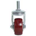 Finnhomy Swivel Caster Wheels 2 Inch Heavy Duty Threaded Stem Casters 3/8"-16x1 Set of 4 Premium Polyurethane Wheels PU Load Bearing 800 Lbs Anti-wear Smooth Casters, Red
