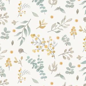 Hopepak 17.3''x78.7'' Peel and Stick Wallpaper Leaf Floral Contact Paper Vintage Removable Self Adhesive Wall Paper Waterproof Vinyl for Bedroom Bathroom Living Room Cabinets (Yellow and Green)