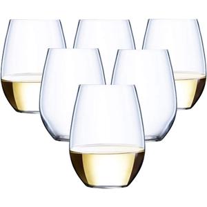48 piece Stemless Unbreakable Crystal Clear Plastic Wine Glasses Set of 48 (10 Ounces)