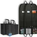 Travel Clothing Storage Bags for Hanging Clothes, Large Heavy Duty Zippered Garment Bags, Breathable Long Suit & Dress Bags for Closet Storage, Moving & Seasonal Organization