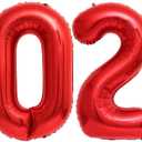 Giant Red 2026 Balloons, 40" Large Red 2026 Balloons Helium Mylar Foil Balloons for 2026 New Year Graduation Christmas Party Decoration