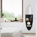 Homaterial 3-Tier Floating Shelf Wall Mounted Surfboard Shape, Black