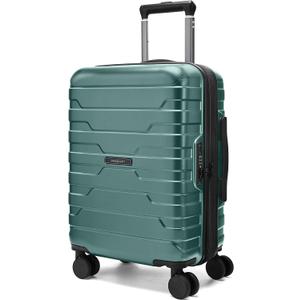 BAGSMART Carry On Luggage 22x14x9 Airline Approved with Spinner Wheels,Lightweight 20 Inch Luggage with TSA Lock,Expandable Hard Shell Carry On Suitcases for Men Women,Pine Green