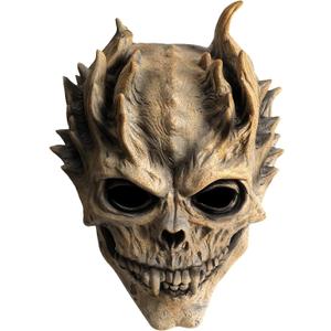 Pigmiss scary Mask Full Head Latex Scary Devil Mask Creepy Hexagon Grey Demon Face Mask Halloween Adult Cosplay Costume Props