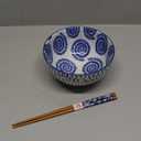 Japanese 28 Oz Ceramic Ramen Noodle Soup Cereal Pho Rice Salad Bowl Set with Chopsticks, Premium Gift Set for House Warming, Birthday, Holiday, Microwave Safe, Dishwasher Safe