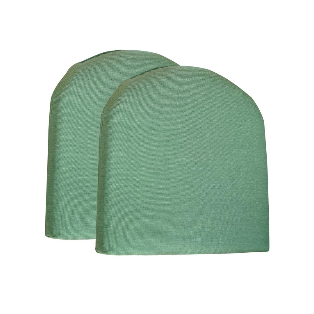 COZPLEN Patio Chair Seat Cushions, Contoured Seat Pads for Indoor/Outdoor Dining Wicker Chair 18 x 18 x 2.5 Inch, Deep Green
