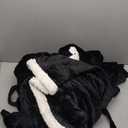 Bedsure Wearable Blanket Hoodie, Long Hooded Blanket Sweatshirt as Christmas Birthday Gifts for Men, Cozy Sherpa Hoodie for Adult, Oversize, Black